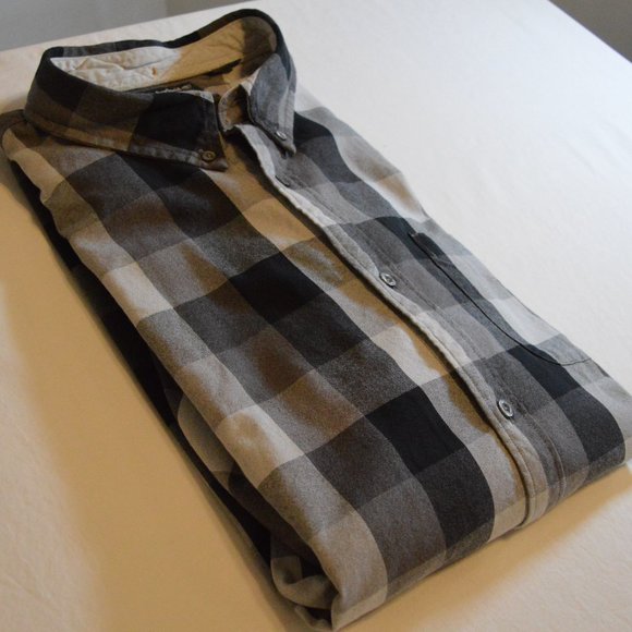 Timberland Men's Size XXL Black/White/Gray Buffalo Plaid Button Down Shirt - Picture 11 of 12